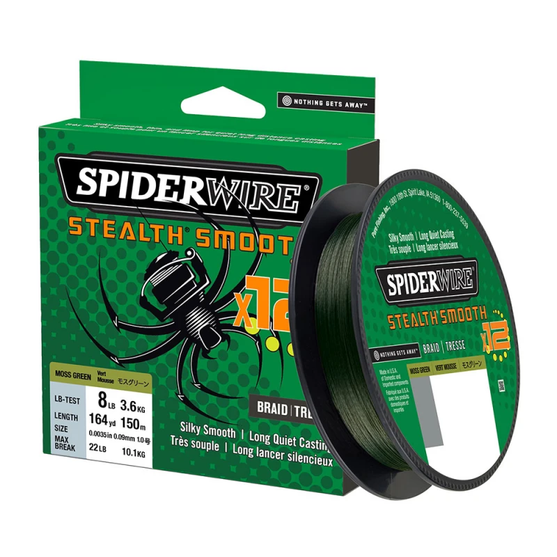 Spiderwire Stealth Smooth 12, 150m Moss Green 1 Spiderwire Stealth Smooth 12, 150m Moss Green